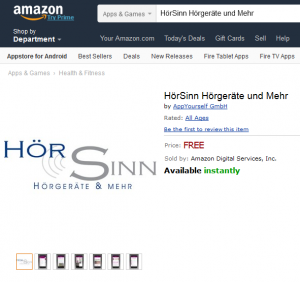 HörSinn-App im Amazon App Store